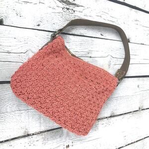 Frankie & Johnnie Coral & Bronze Woven Hobo Bag